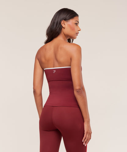 Gymshark Piping Bandeau With Shelf - Sets Red/Carmine Red/Soft White