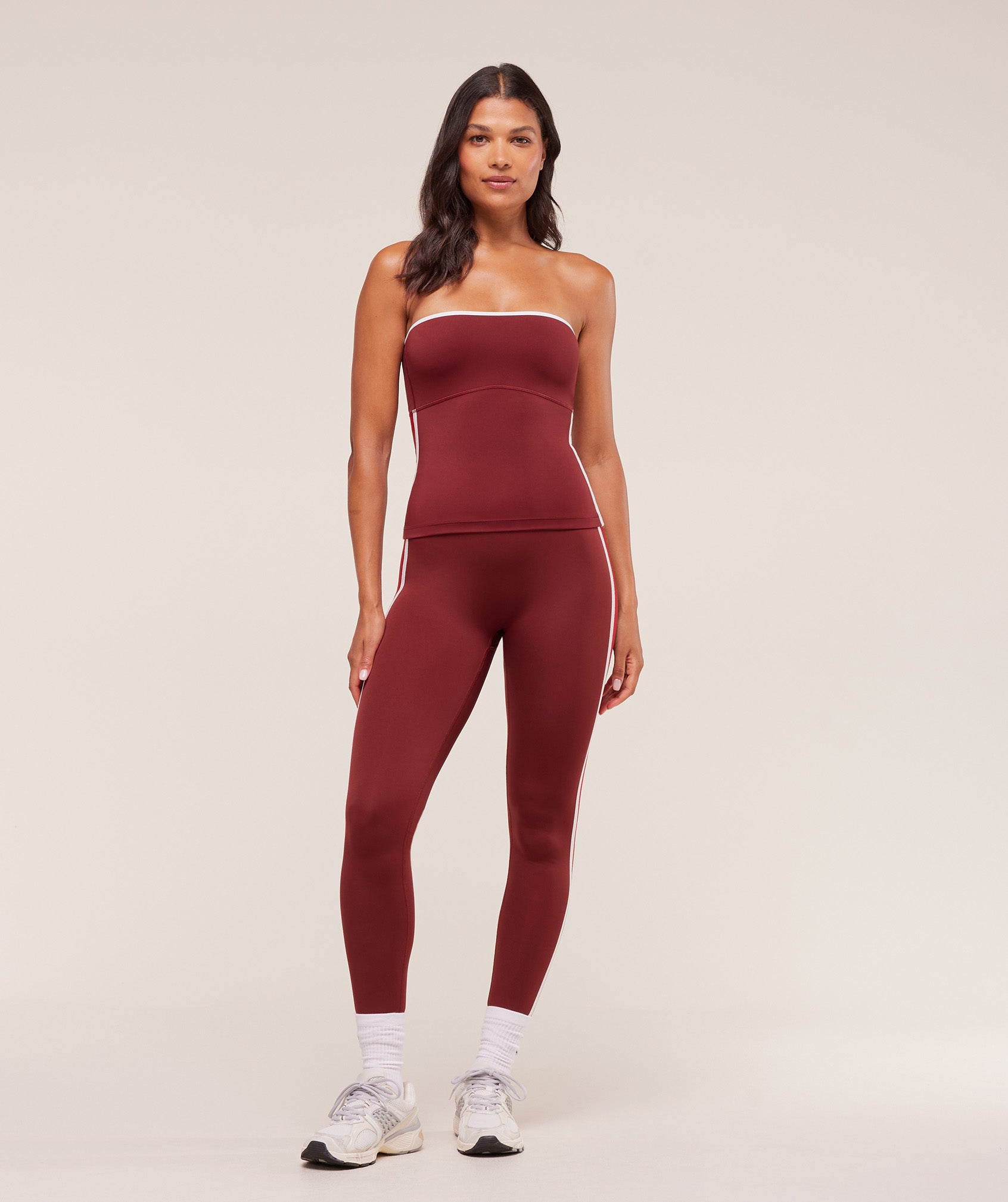 Gymshark Piping Bandeau With Shelf - Sets Red/Carmine Red/Soft White