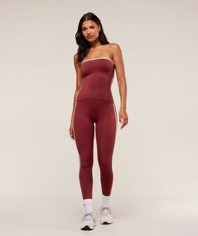 Gymshark Piping Leggings - Sets Red/Carmine Red/Soft White