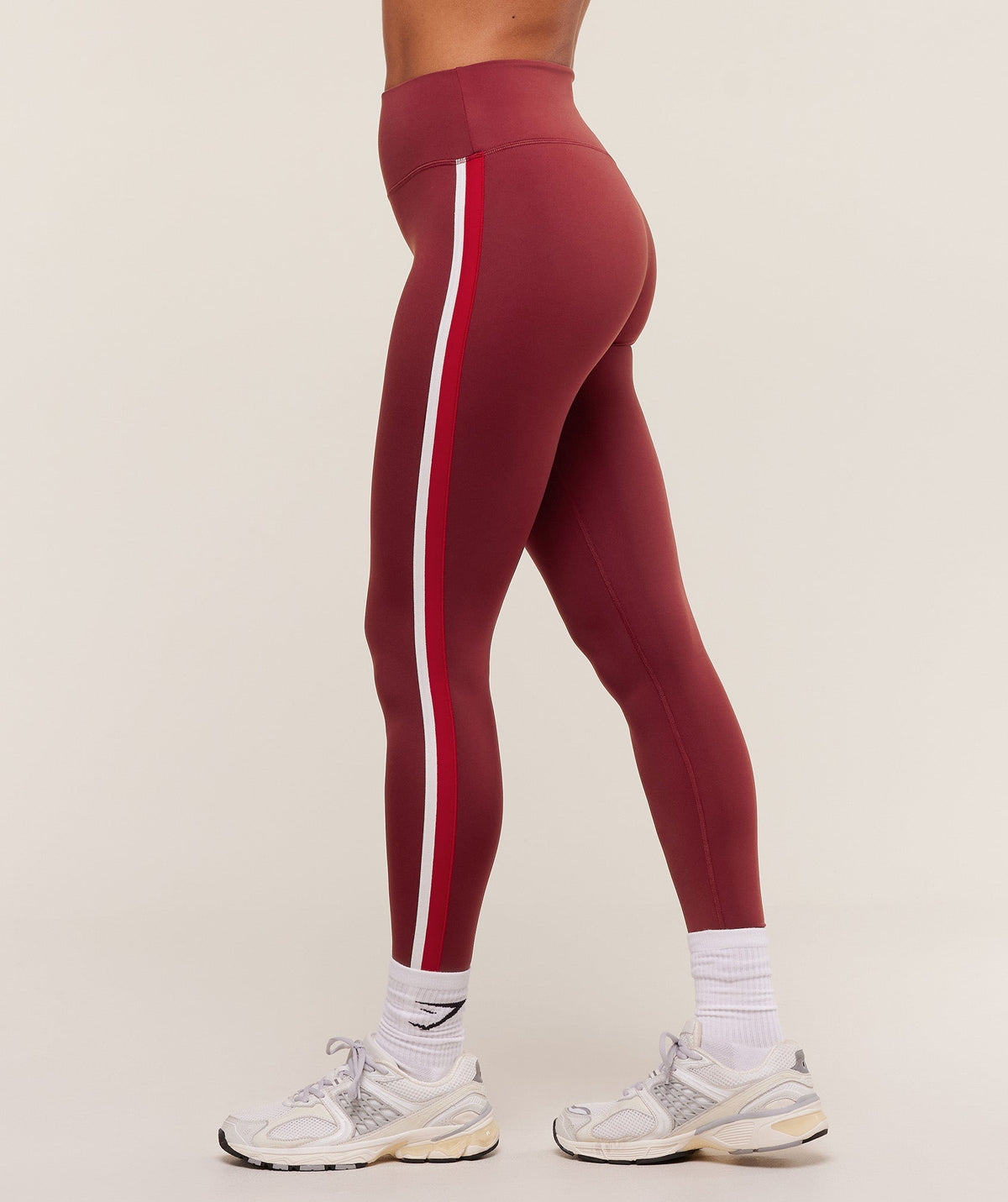 Gymshark Piping Leggings - Sets Red/Carmine Red/Soft White