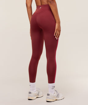 Gymshark Piping Leggings - Sets Red/Carmine Red/Soft White