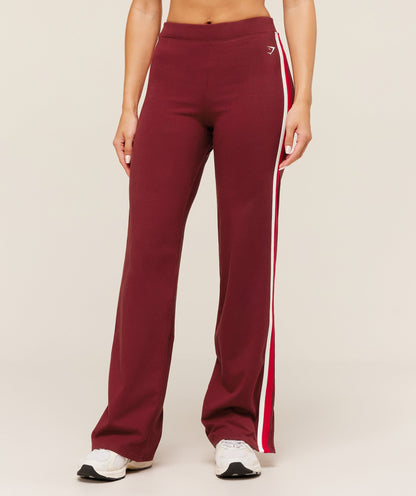 Gymshark Piping Wide Leg Pant - Sets Red/Carmine Red/Soft White