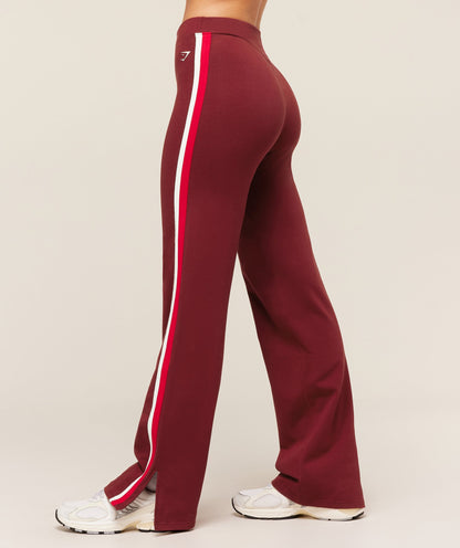 Gymshark Piping Wide Leg Pant - Sets Red/Carmine Red/Soft White