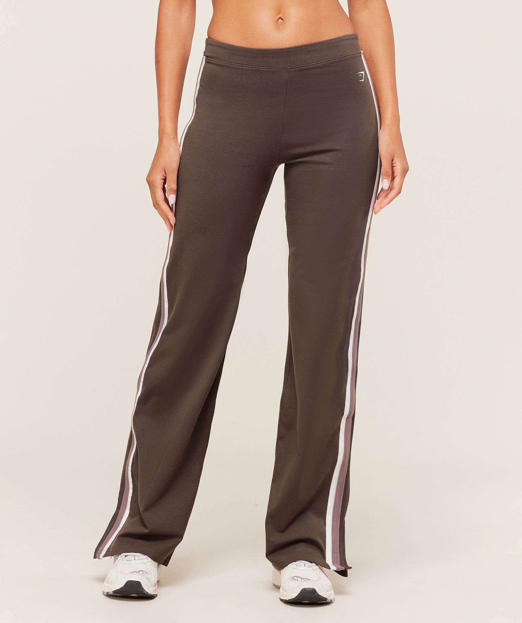 Gymshark Piping Wide Leg Pant - Walnut Brown/Chestnut Pink/Soft White