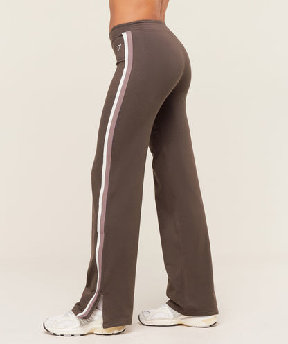 Gymshark Piping Wide Leg Pant - Walnut Brown/Chestnut Pink/Soft White
