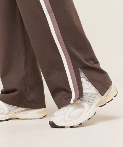 Gymshark Piping Wide Leg Pant - Walnut Brown/Chestnut Pink/Soft White
