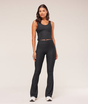 Gymshark Ribbed Flared Leggings - Black