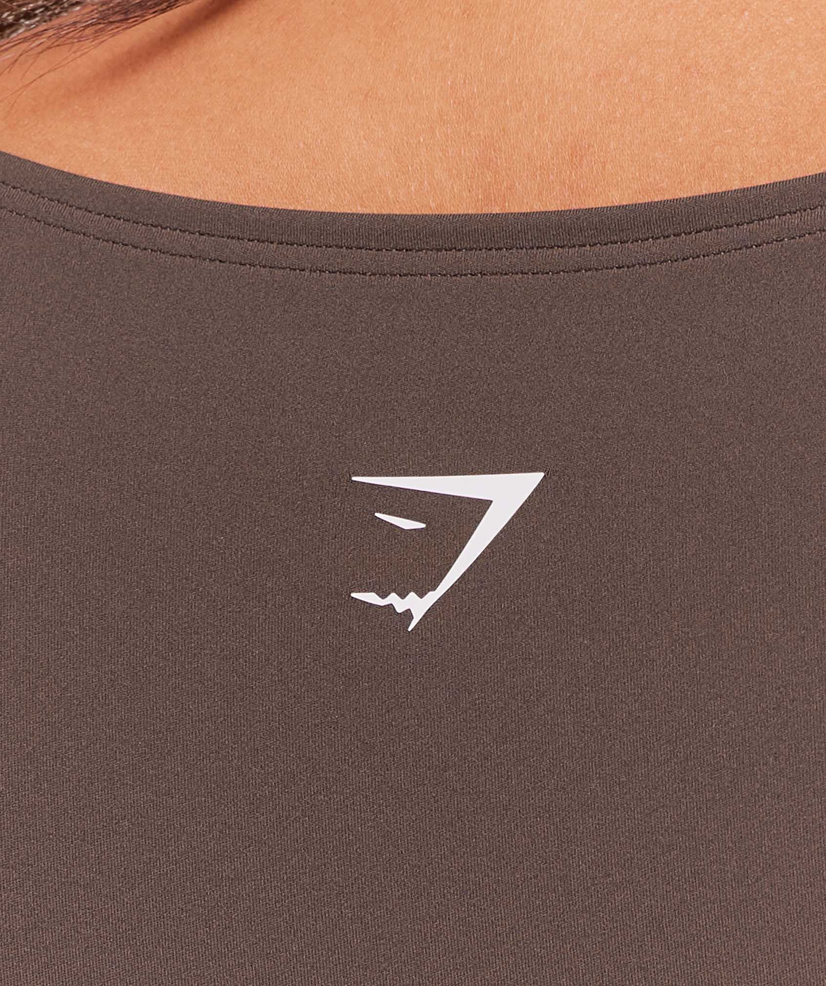 Gymshark Twist Front Long Sleeve Crop Top - Walnut Brown