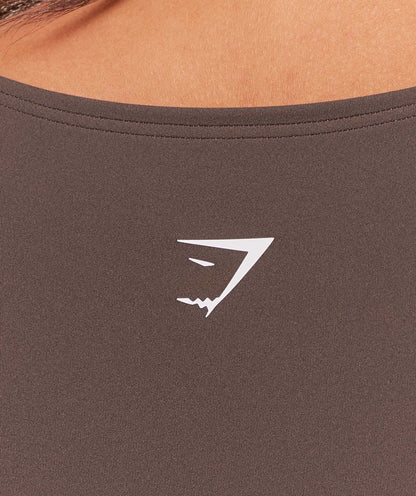 Gymshark Twist Front Long Sleeve Crop Top - Walnut Brown