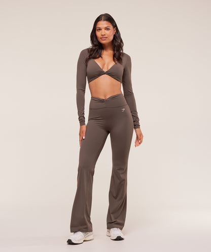 Gymshark Twist Front Straight Leg Legging - Walnut Brown