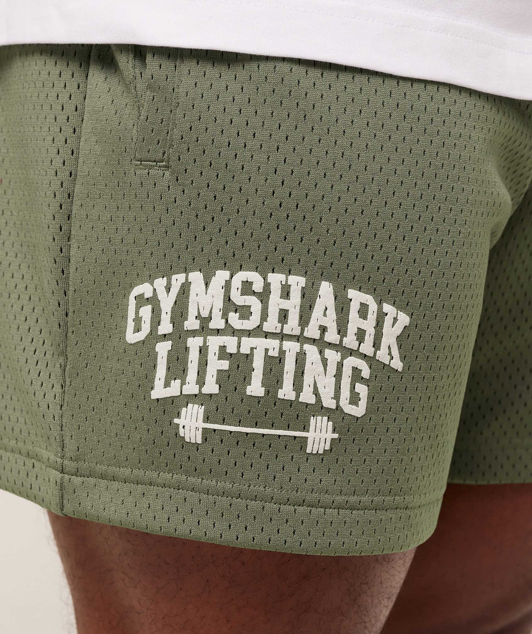 Gymshark Gymshark Lifting Barbell Mesh 5" Short - Base Green