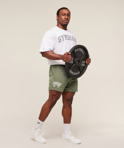 Gymshark Gymshark Lifting Barbell Mesh 5" Short - Base Green