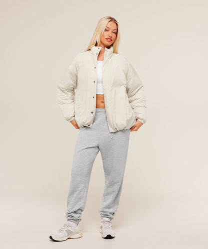 Gymshark Oversized Puffer Jacket - Oat White
