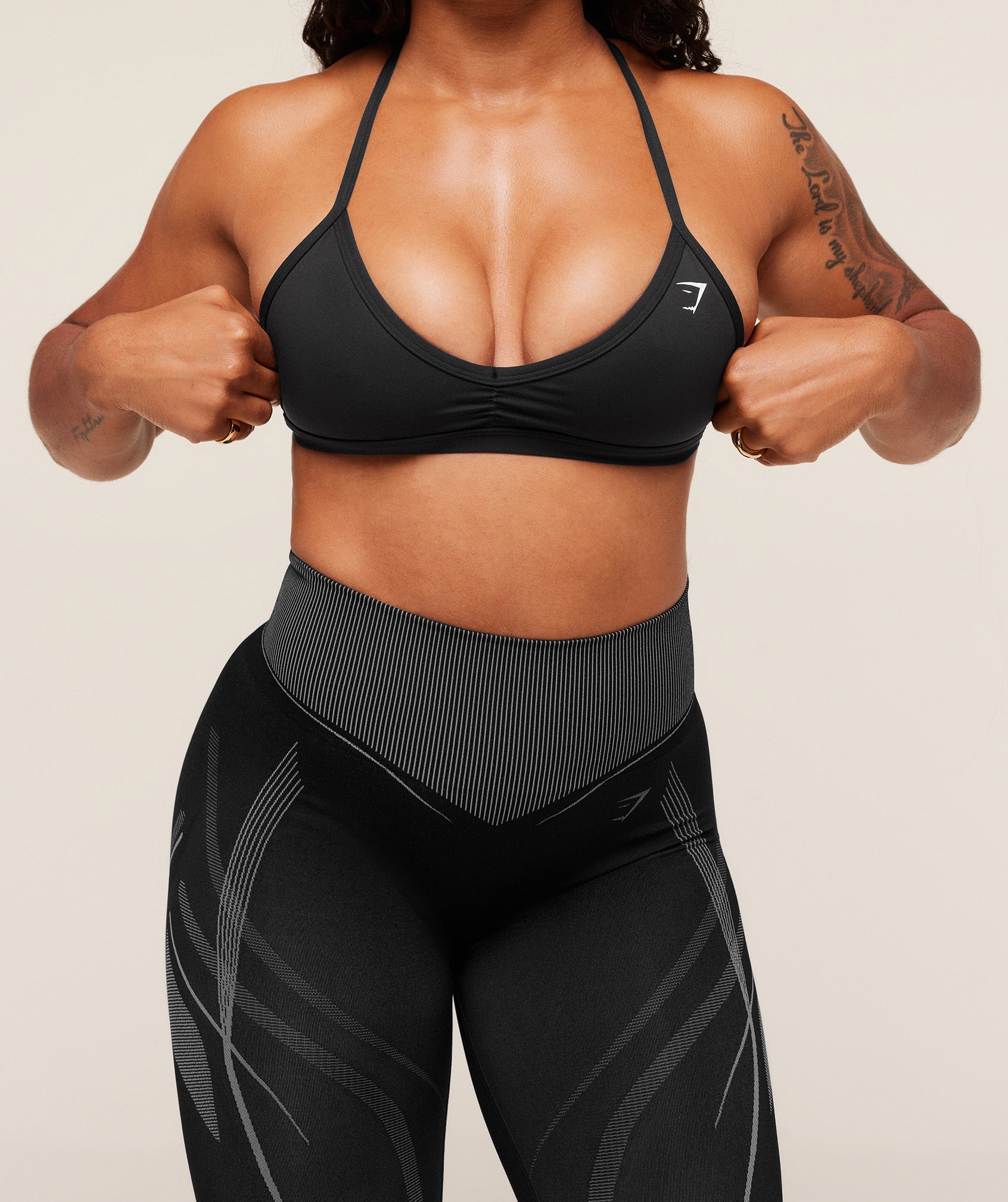 Gymshark x Analis Seamless Leggings - Black/Silver Grey