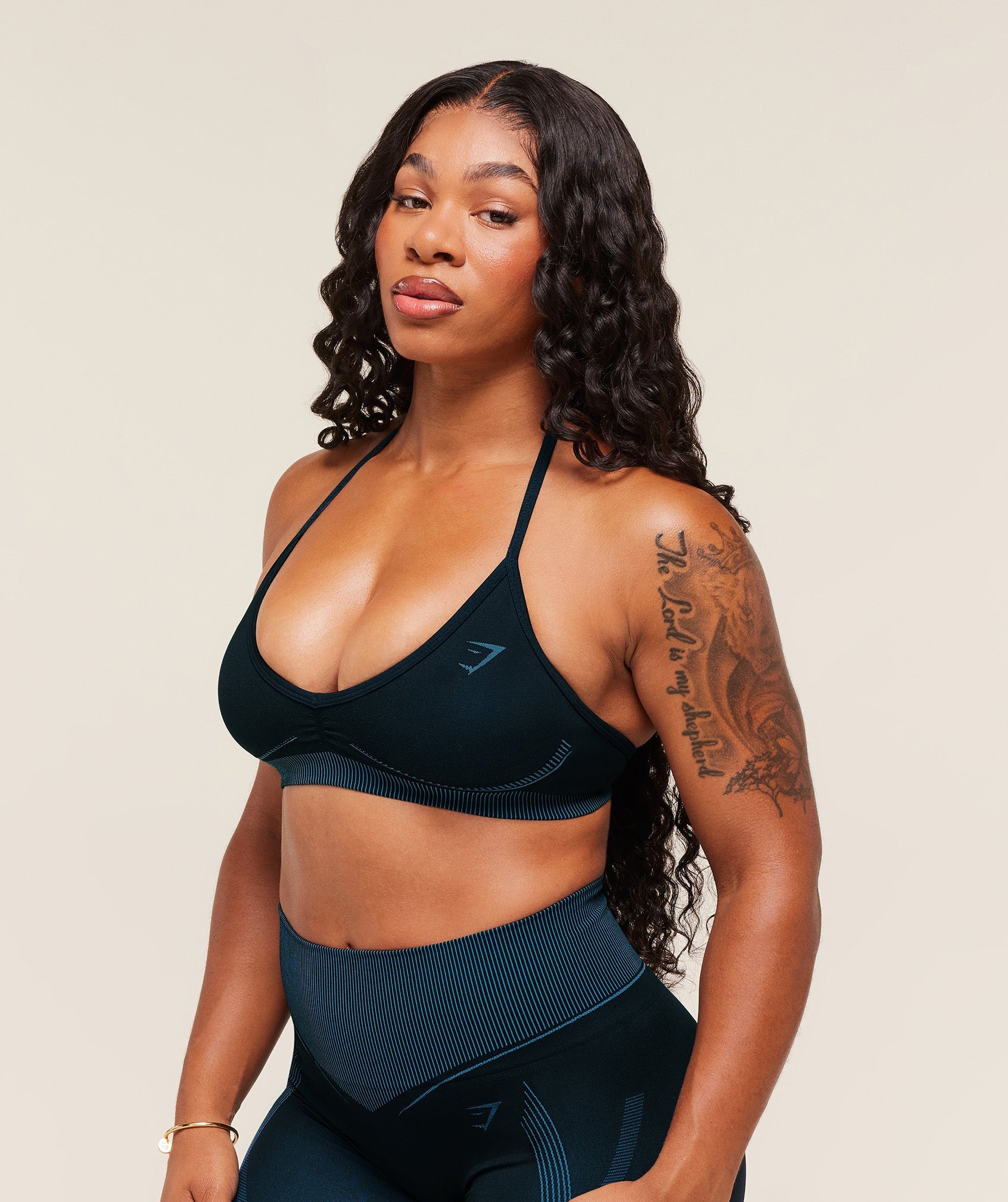 Gymshark x Analis Seamless Sports Bra - Midnight Blue/Lats Blue
