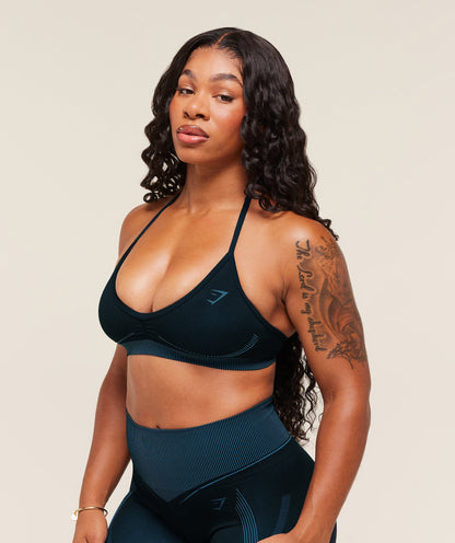 Gymshark x Analis Seamless Sports Bra - Midnight Blue/Lats Blue