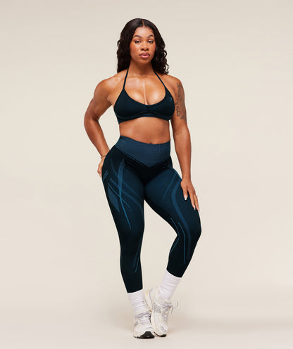 Gymshark x Analis Seamless Sports Bra - Midnight Blue/Lats Blue