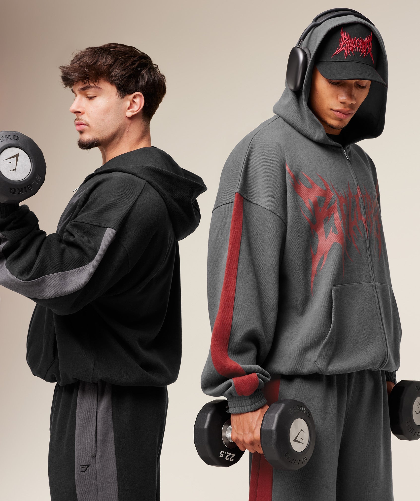 Gymshark x Carlos Belcast Zip Up Hoodie -  Onyx Grey