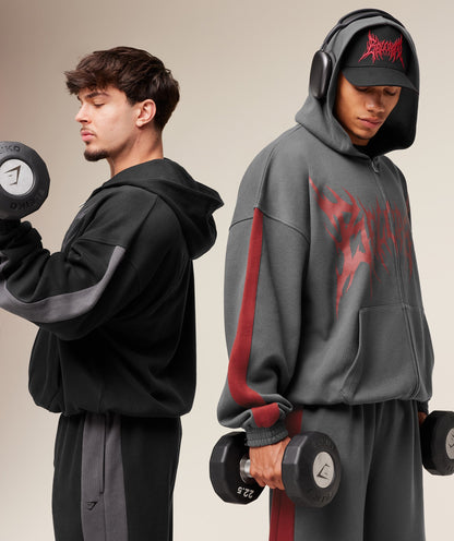 Gymshark x Carlos Belcast Zip Up Hoodie -  Onyx Grey