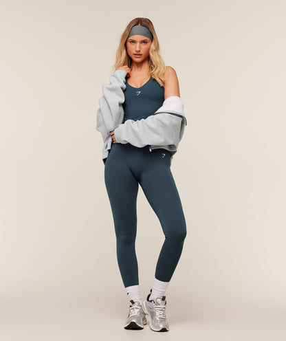 Gymshark Halter Neck Cami with Shelf - GS Stealth Blue