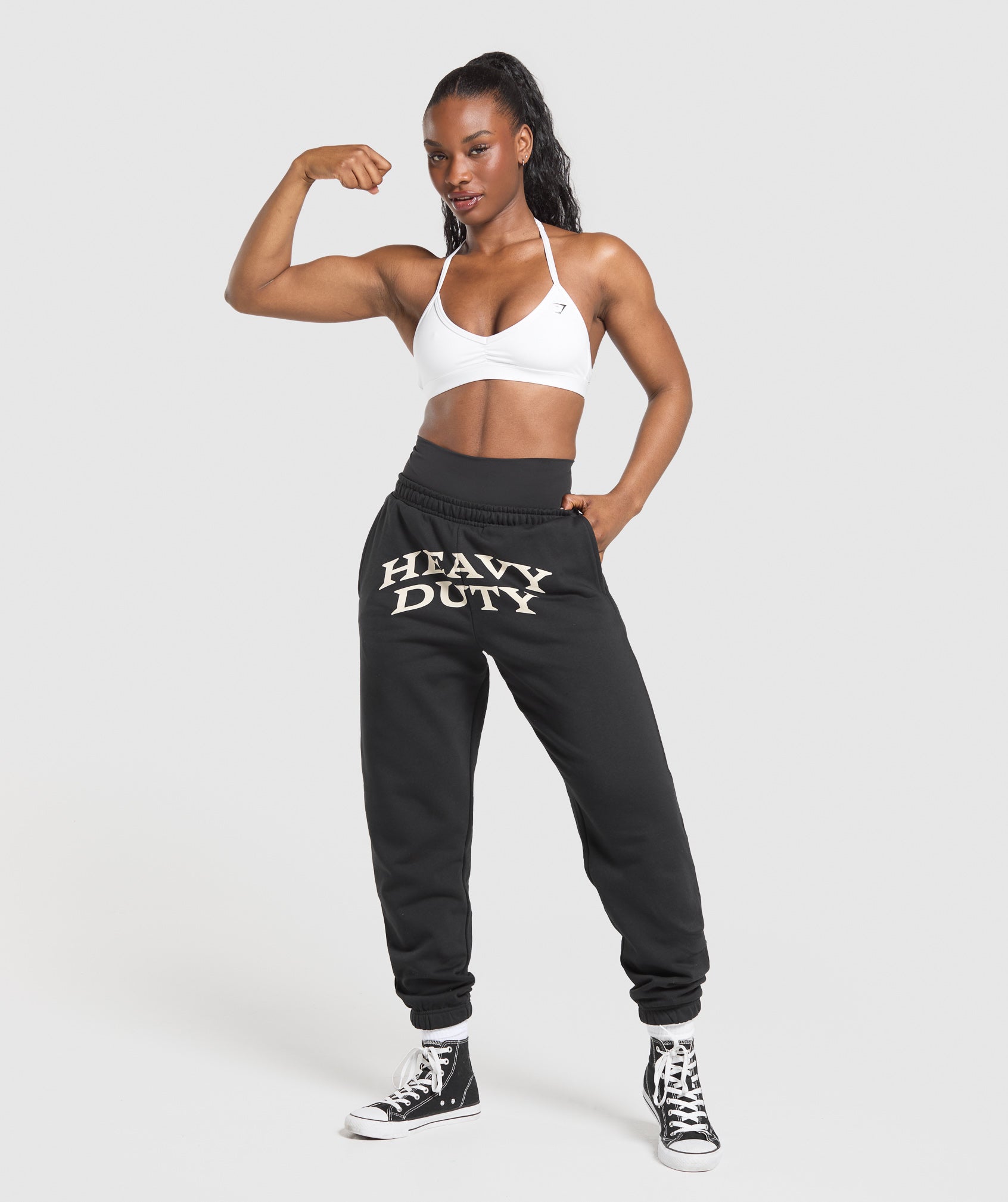 Gymshark Heavy Duty Graphic Loopback Jogger - Black