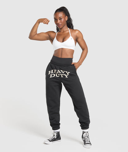 Gymshark Heavy Duty Graphic Loopback Jogger - Black