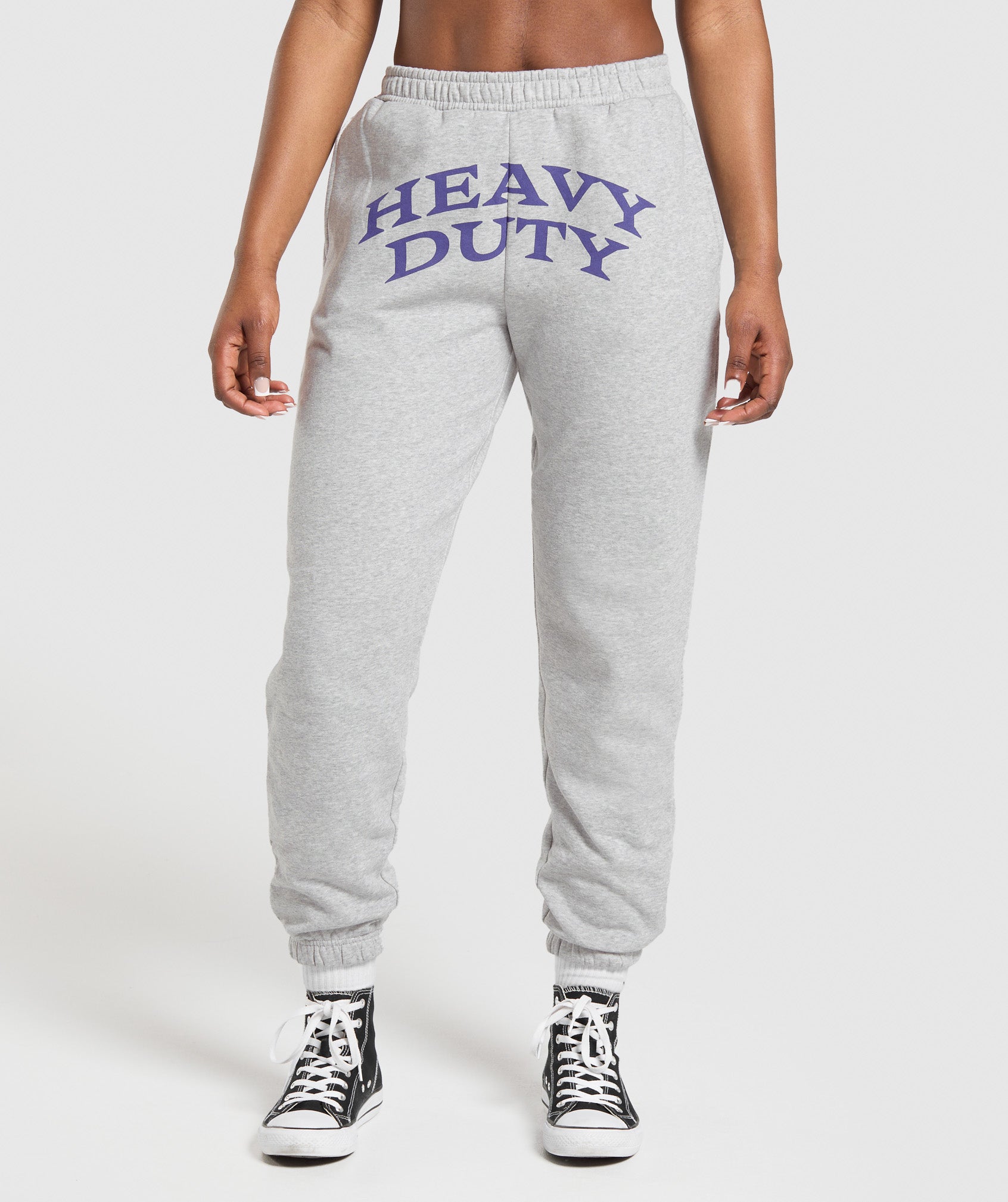 Gymshark Heavy Duty Graphic Loopback Jogger - Light Grey Core Marl