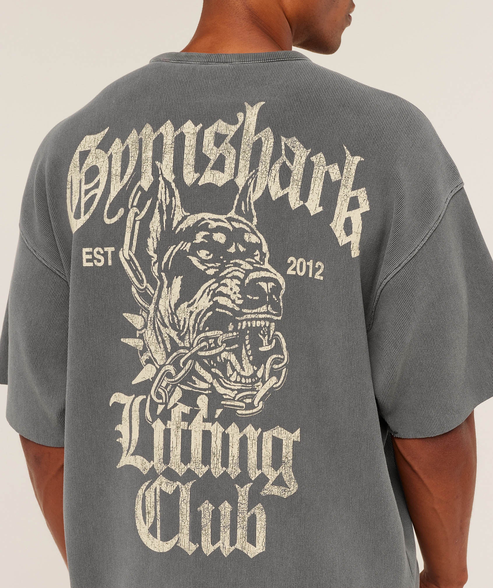 Gymshark Heavyweight Textured Graphic T-Shirt - Dark Grey