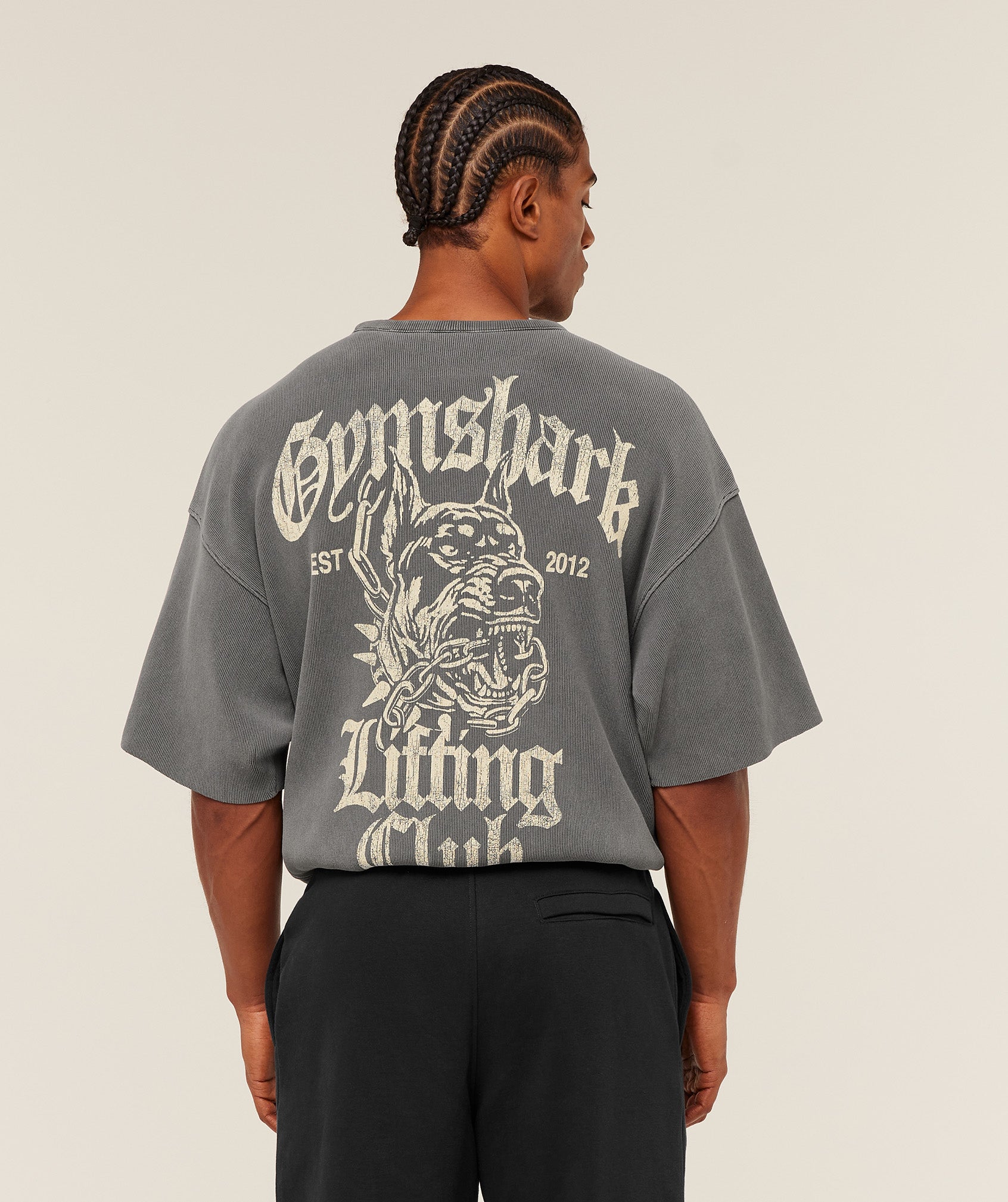Gymshark Heavyweight Textured Graphic T-Shirt - Dark Grey