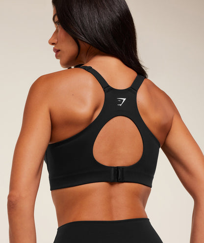 Gymshark High Support V-Neck Sports Bra - Black