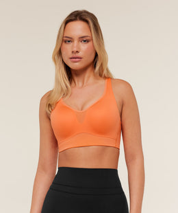 Gymshark High Support V-Neck Sports Bra -  Dayglow Peach