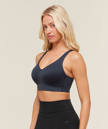 Gymshark High Support V-Neck Sports Bra - Heavy Blue