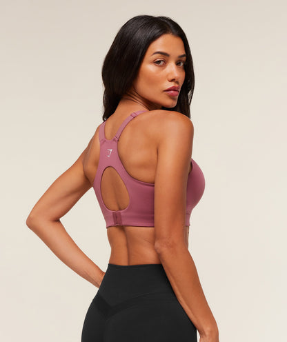 Gymshark High Support V-Neck Sports Bra - Reset Pink