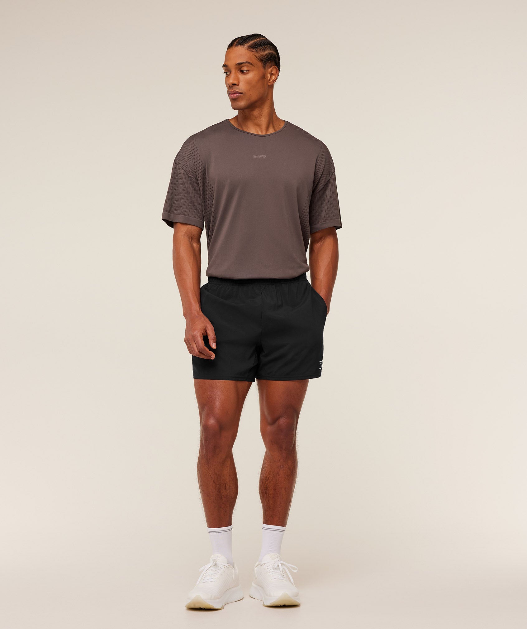 Gymshark Distance Seamless T-Shirt -  Cool Brown /  Cool Brown