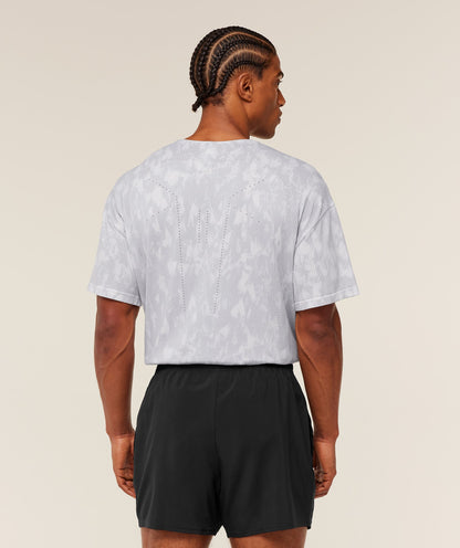 Gymshark Distance Seamless T-Shirt -  Light Grey /  Light Grey / ACID WASH