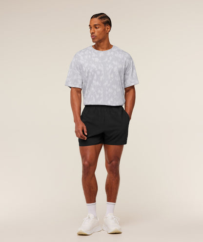 Gymshark Distance Seamless T-Shirt -  Light Grey /  Light Grey / ACID WASH