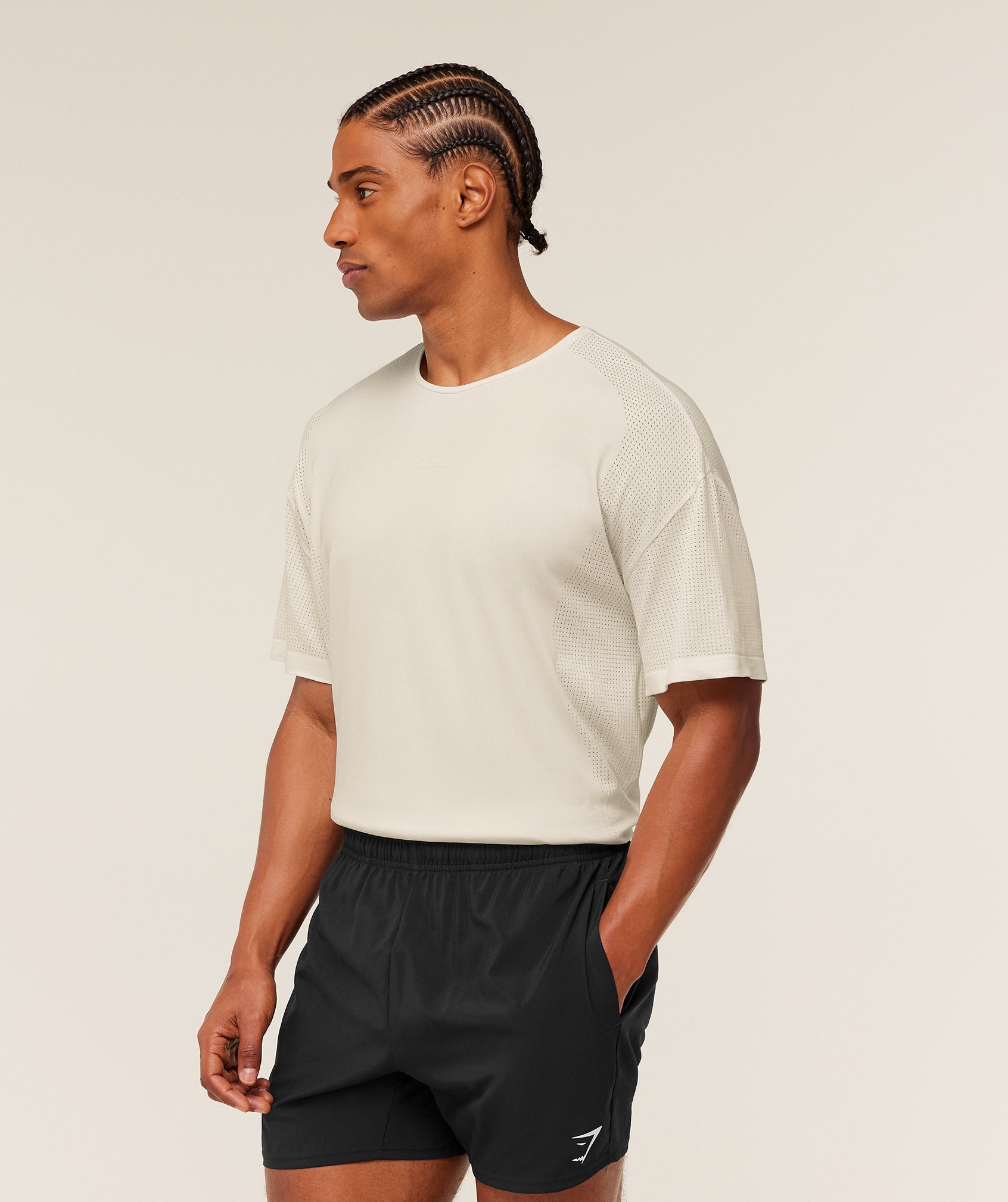 Gymshark Distance Seamless T-Shirt -  Soft White /  Soft White