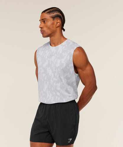 Gymshark Distance Seamless Tank -  Light Grey /  Light Grey / ACID WASH
