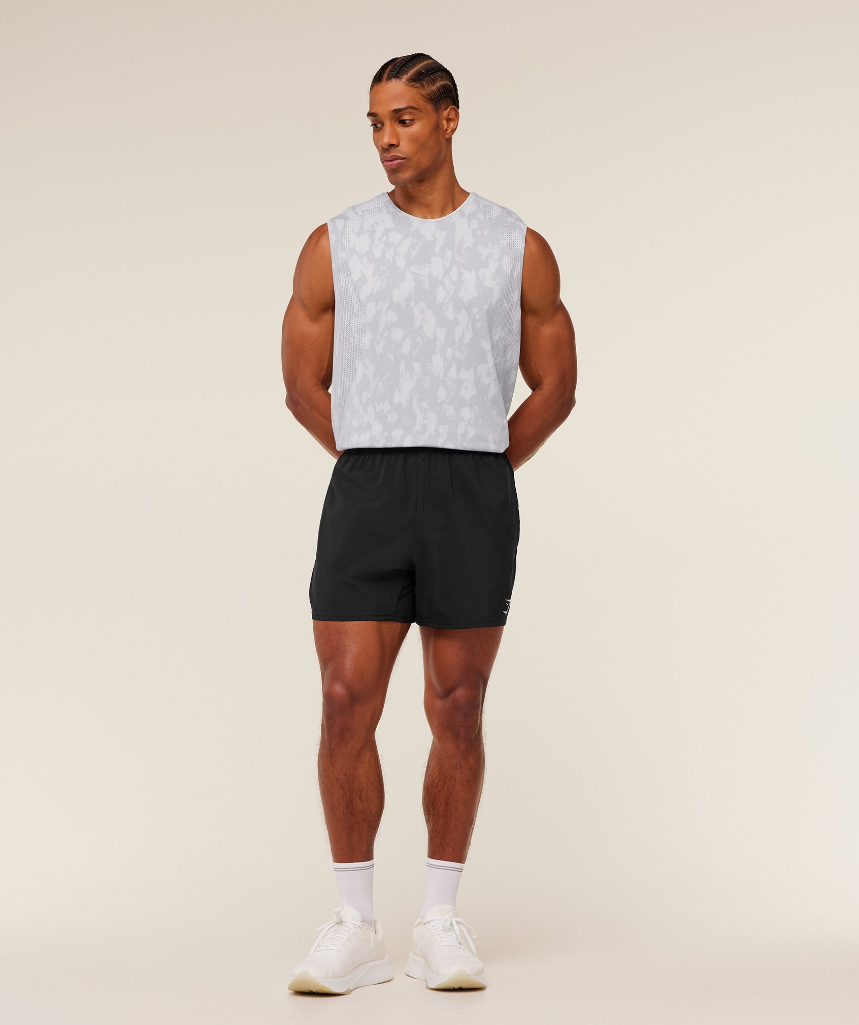 Gymshark Distance Seamless Tank -  Light Grey /  Light Grey / ACID WASH