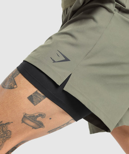 Gymshark Land to Water 6" Shorts - Base Green