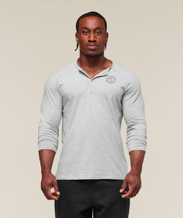 Gymshark Legacy Henley - Light Grey Marl
