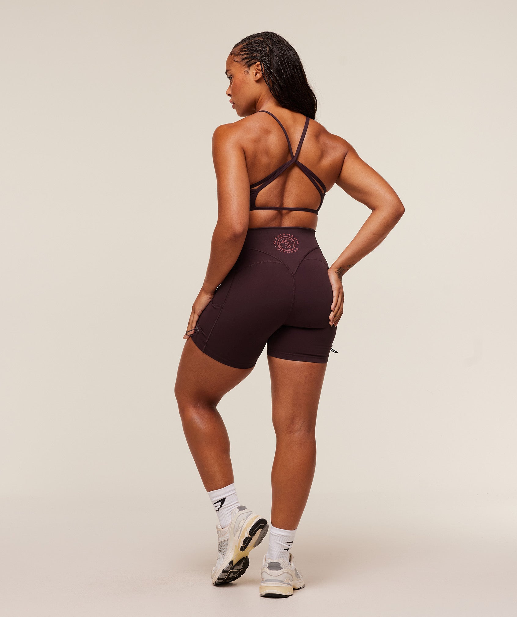 Gymshark Legacy Logo Tight Shorts - Cherry Purple