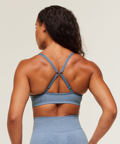 Gymshark Lift Seamless Sports Bra - Worn Blue/Peri Blue Marl