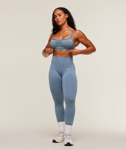 Gymshark Lift Seamless Sports Bra - Worn Blue/Peri Blue Marl