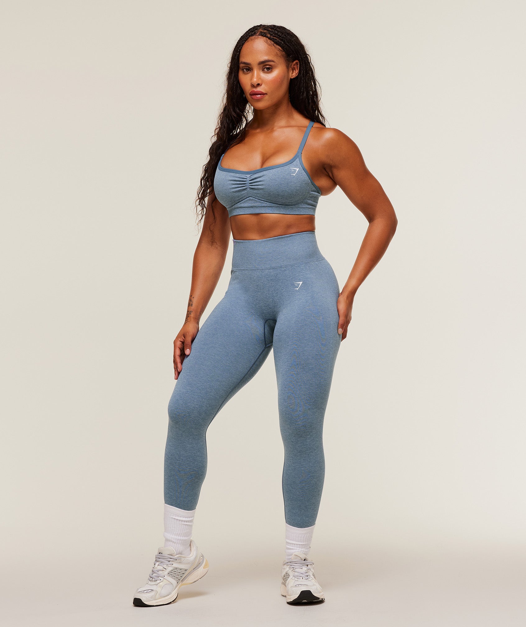 Gymshark Lift Seamless Leggings - Worn Blue/Peri Blue Marl