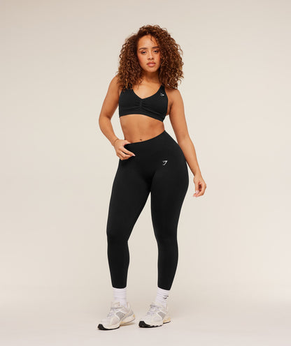 Gymshark Lift Seamless Sports Bra - Black/Black Marl