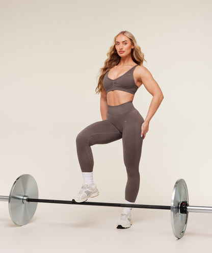 Gymshark Lift Seamless Sports Bra - Cool Brown