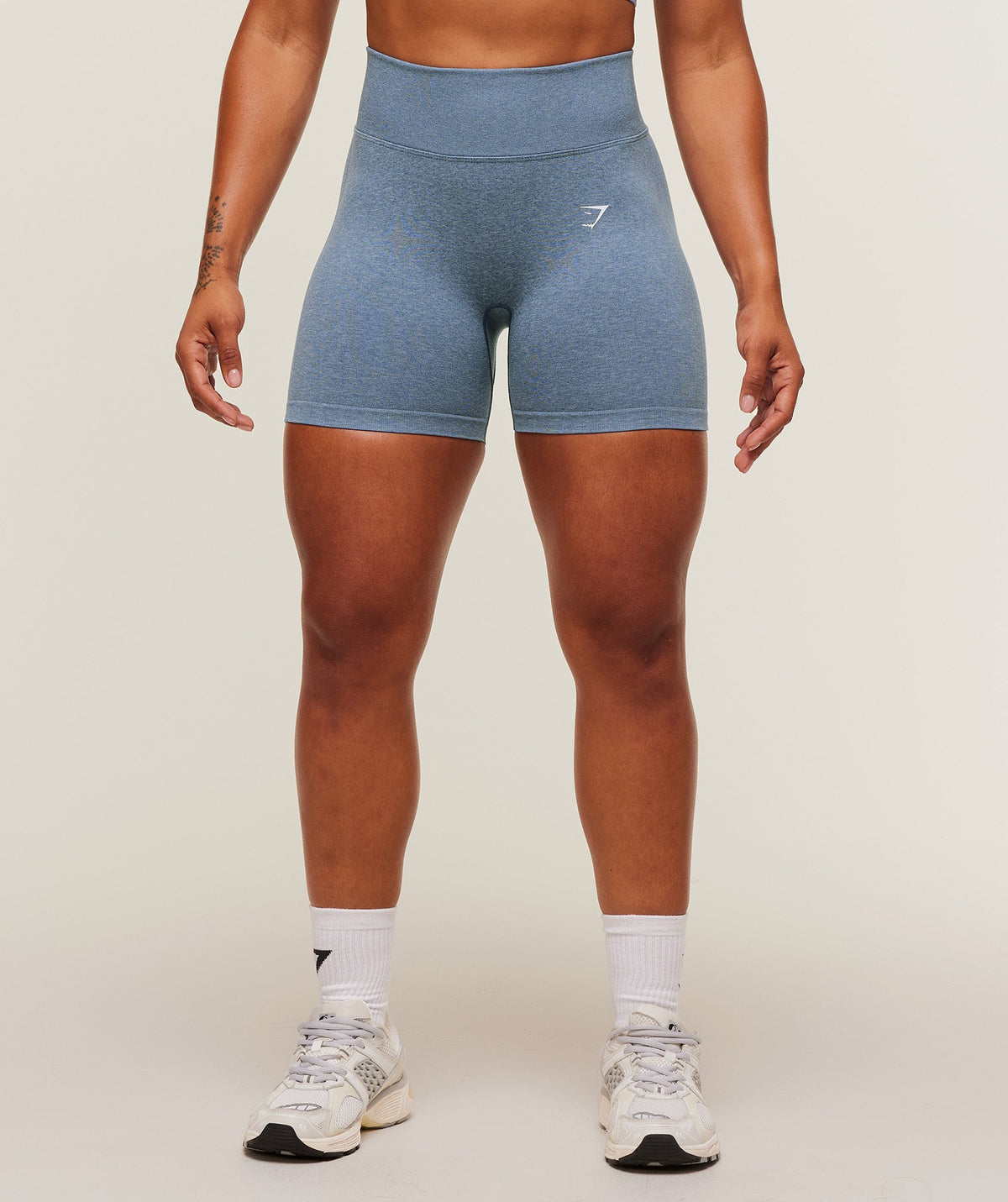 Gymshark Lift Seamless Shorts - Worn Blue/Peri Blue Marl