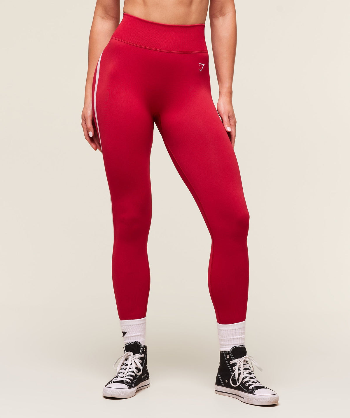 Gymshark Lift Varsity Seamless Leggings - Carmine Red