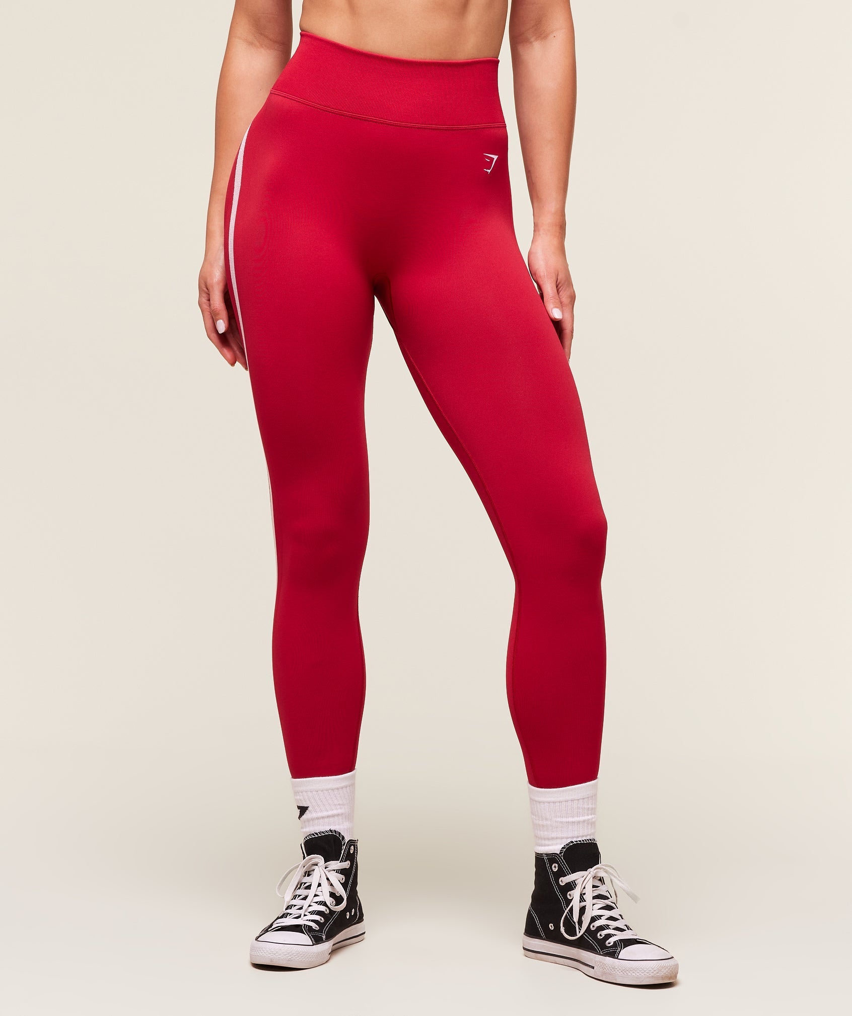 Gymshark Lift Varsity Seamless Leggings - Carmine Red
